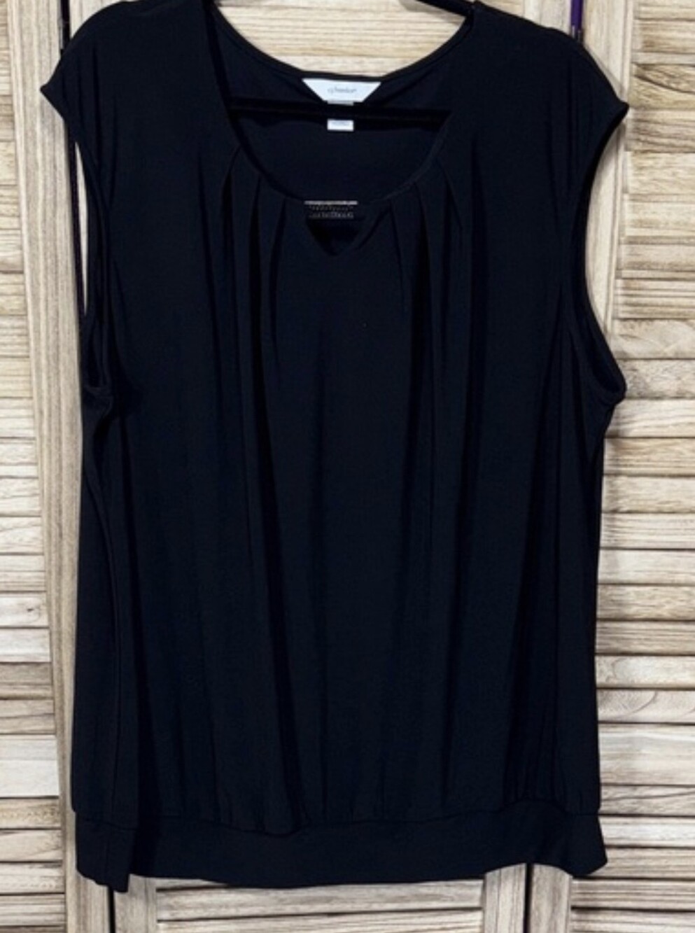CJ Banks Pleated Sleeveless Top